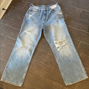 Arizona Jean Company Light Blue Ripped Wide Leg Jeans